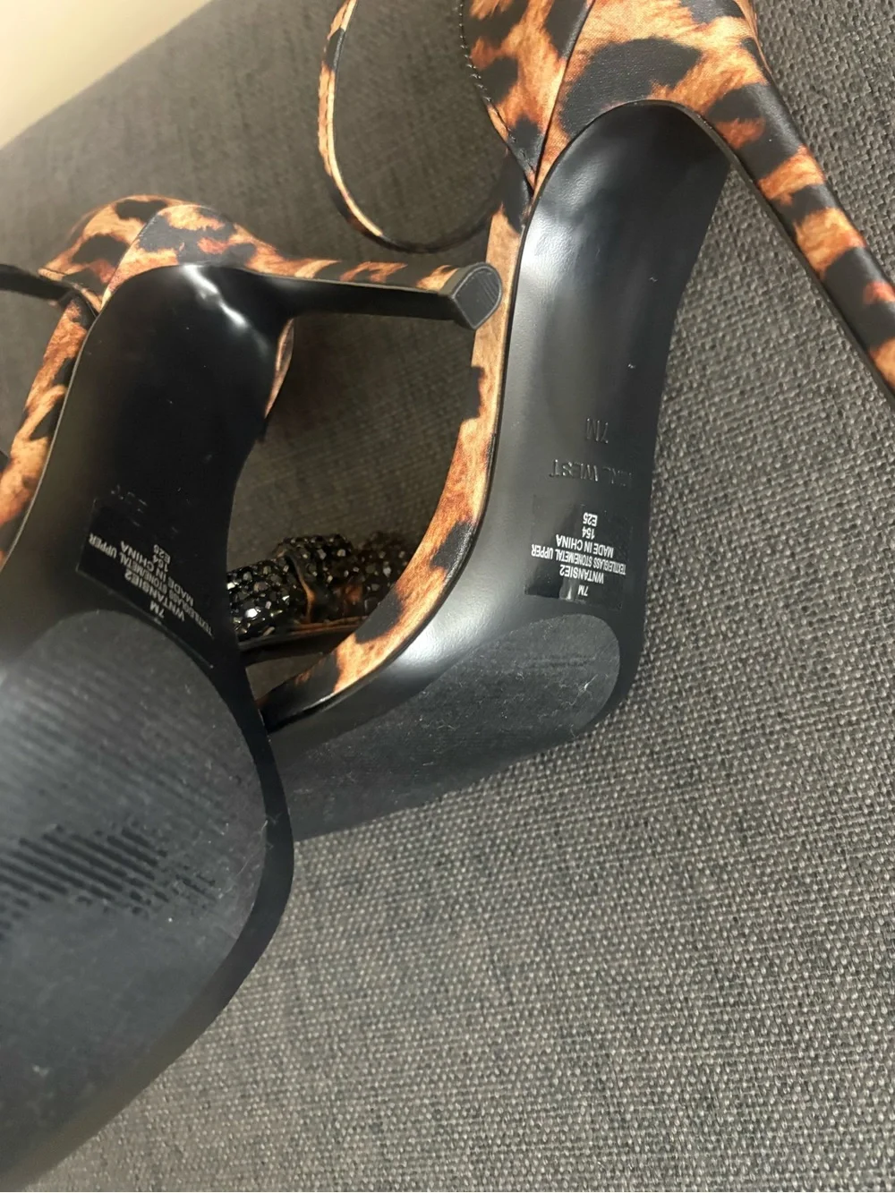 Nine West Animal Print High Heels Open Toe with Bow Size 7